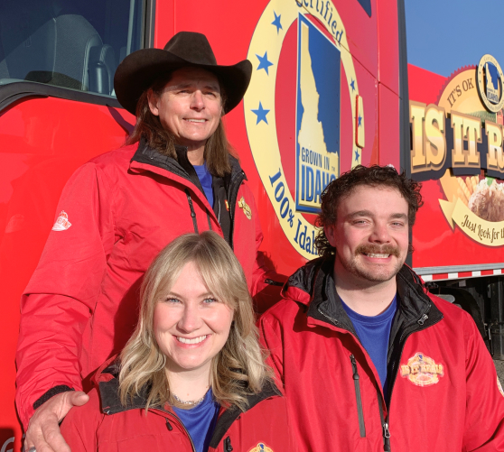 Idaho Potato Truck with Mountains in Background