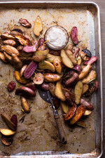 Lemon Roasted Fingerling Potatoes with Garlic & Lemon Aioli