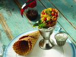 Savory Curry Cone with Samosa Potato Salad 