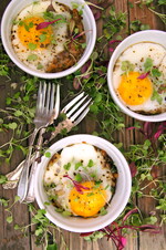 Crispy Idaho® Potato Hash Browns, Bacon and Eggs