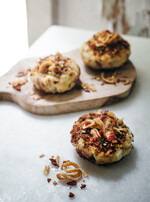 Loaded Bacon and Crispy Onion Potato Cakes