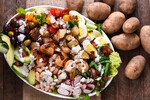 Mega Chopped Salad with Shrimp and Roasted Potatoes