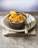 Smashed Idaho® Potatoes with Chorizo