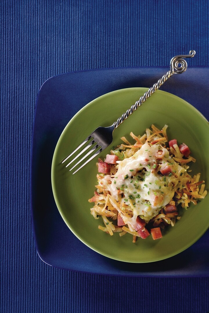 Hash Brown Casserole With Ham, Leeks, Pepper Jack Cheese