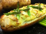 Baked Stuffed Idaho® Potatoes with Fresh Asparagus 