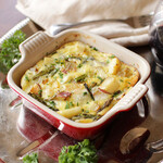 Roasted Idaho® Potato, Asparagus and Fontina Crustless Quiche For One