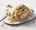 Samosa-Stuffed Idaho® Potatoes with Cilantro Chutney