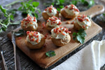 Idaho® Fingerlings with Whipped Goat Cheese and Crisp Pancetta 