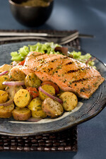 Salmon Calcutta with Idaho® Fingerling Potatoes