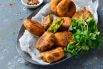 Mustard- or Garlic-Spiked Crispy Potato Cakes