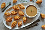 Potato Soft Pretzel Bites with Creamy Caramel Dip