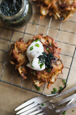 Latkes with Caviar & Crème Fraiche