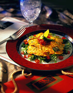 Idaho® Potato Pancakes with Roasted Corn and Poblano Peppers