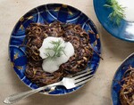 Spiralized Vegan Latkes with Red Cabbage and Apple