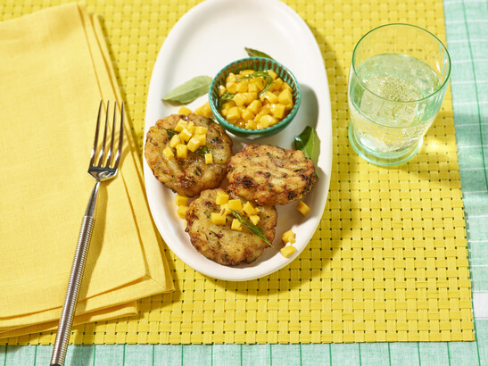 Potato Cakes with Mango Chutney 