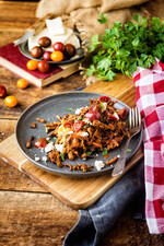 Dos Caminos Carnitas and Potato Hash Cakes