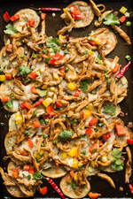 Potato Nachos with General Tso’s Chicken