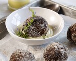 Chocolate Potato Donuts with Crème Anglaise