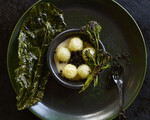 Potatoes with Osetra Caviar, Burned Brassicas