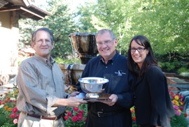 Eric Nieman, Associate Publisher at Produce Business presents Don Odiorne, Vice President of Foodservice at the Idaho Potato  Commission (IPC) and Kathleen DeFreitas, Account Supervisor at EvansHardy+Young, Inc., with the prestigious Produce Business Marketing Excellence Award for the IPC’s Project Reinvent advertising campaign. 